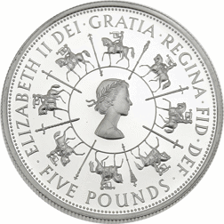 Pre-Owned 1993 UK Coronation 40th Anniversary Crown Proof Design Silver Coin - VAT Free