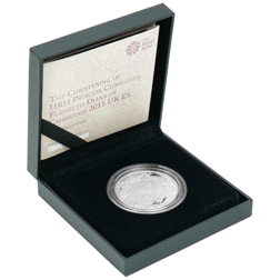 Pre-Owned 2015 UK Christening of Princess Charlotte of Cambridge £5 Proof Silver Crown - VAT Free