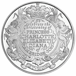 Pre-Owned 2015 UK Christening of Princess Charlotte of Cambridge £5 Proof Silver Crown - VAT Free