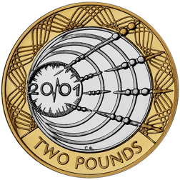 Pre-Owned 2001 UK Marconi £2 Piedfort Proof Silver Coin - VAT Free