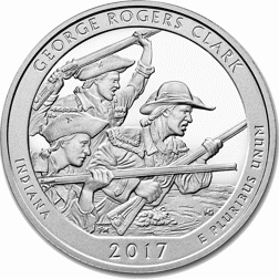 Pre-Owned 2017 ATB George Rogers Clark 5oz Silver Coin - VAT Free