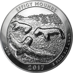 Pre-owned 2017 ATB Effigy Mounds 5oz Silver Coin - VAT Free