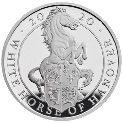 Pre-Owned 2020 UK Queen’s Beasts The White Horse of Hanover 1oz Proof Silver Coin - VAT Free