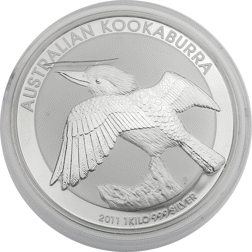 Pre-Owned 2011 Australian Kookaburra 1kg Silver Coin - Damaged Capsule - VAT Free