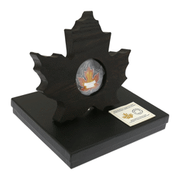 Pre-Owned 2016 Canadian Mint Colourised Silver Maple Leaf Shaped $20 Fine Silver Coin - VAT Free
