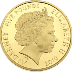 Pre-Owned 2010 William and Catherine Engagement £5 Gold-Plated Proof Silver Coin - VAT Free