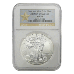 Pre-Owned 2014 US Eagle 1oz Silver Coin NGC Graded MS70 - 4261349-426 - VAT Free