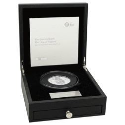 Pre-Owned 2017 UK Queen's Beasts The Lion of England 10oz Proof Silver Coin - VAT Free