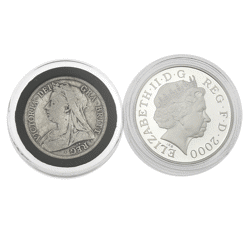 Pre-Owned 2000 Queen Mother Centenary Silver 2-Coin Set - VAT Free