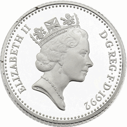 Pre-Owned 1992 UK 10p Piedfort Proof Design Silver Coin - VAT Free