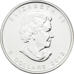 Pre-Owned 2013 Canadian Maple Colourised and Gilded 1oz Silver Coin - VAT Free