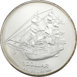 Pre-Owned 2009 Cook Islands Bounty 1oz Silver Coin - VAT Free