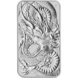 Pre-Owned 2021 Australian Dragon Rectangular 1oz Silver Coin - VAT Free