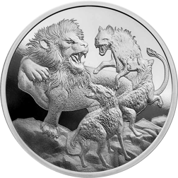 Pre-Owned 2022 Niue Lion vs Hyena Apex Predator 1oz Silver Coin - VAT Free