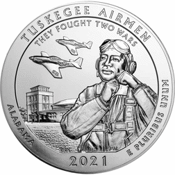 Pre-Owned 2021 ATB Tuskgee Airmen 5oz Silver Coin - VAT Free