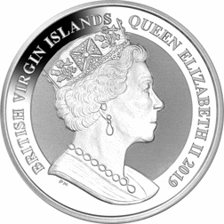 Pre-Owned 2019 British Virgin Islands Una and the Lion Frosted 1oz Silver Coin - VAT Free