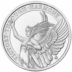 Pre-Owned 2021 St Helena The Queen's Virtues Victory 1oz Silver Coin - VAT Free