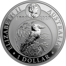 Pre-Owned 1990-2020 Australian 30th Anniversary Kookaburra 1oz Silver Coin - VAT Free
