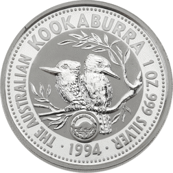 Pre-Owned 1994 Australian Kookaburra 'Commonwealth Games Privy' 1oz Silver Coin - VAT Free