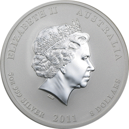 Pre-Owned 2011 Australian Lunar Rabbit 5oz Silver Coin - VAT Free