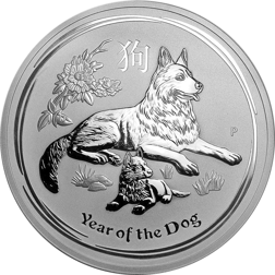Pre-Owned 2018 Australian Lunar Dog 1kg Silver Coin - VAT Free