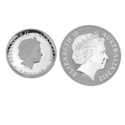 Pre-Owned 2012 Australian Kangaroo Numismatic 1oz Silver Coin Set - VAT Free