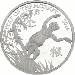 Pre-Owned 2016 UK Lunar Monkey 1oz Silver Proof Coin - VAT Free