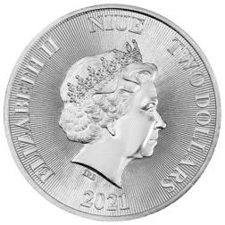 Pre-Owned 2021 Niue Roaring Lion 1oz Silver Coin - VAT Free