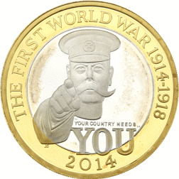 Pre-Owned 2014 UK First World War Outbreak Proof Design £2 Silver Coin - VAT Free