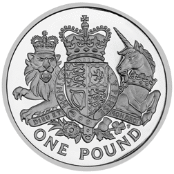 Pre-Owned 2015 UK Royal Arms £1 Proof Silver Coin - VAT Free
