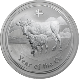 Pre-Owned 2009 Australian Lunar Ox 2oz Silver Coin - VAT Free