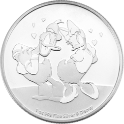 Pre-Owned 2021 Niue Disney Donald & Daisy Duck 1oz Silver Coin - VAT Free