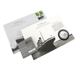 Pre-Owned 2012 Alderney Titanic Centenary £5 Proof Silver Coin - Stamp Cover - VAT Free