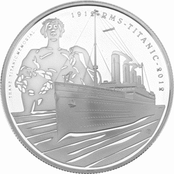 Pre-Owned 2012 Alderney Titanic Centenary £5 Proof Silver Coin - Stamp Cover - VAT Free