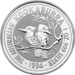 Pre-Owned 1994 Australian Kookaburra 1oz Silver Coin - VAT Free