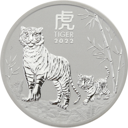 Pre-Owned 2022 Australian Lunar Tiger 2oz Silver Coin - VAT Free