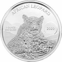 Pre-Owned 2020 Republic of Ghana African Leopard 1oz Silver Coin - VAT Free
