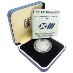 Pre-Owned 1986 UK Commonwealth Games £2 Proof Silver Coin - VAT Free