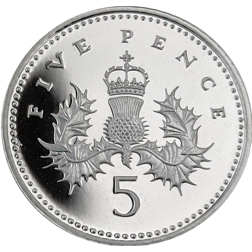 Pre-Owned UK 2000 Millennium Scottish Thistle Five Pence Silver Proof Design Coin - VAT Free
