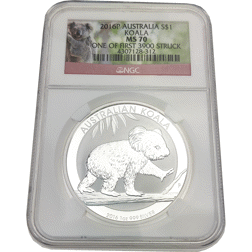 Pre-Owned 2016 Australian Koala 1oz Silver Coin NGC MS70 4307128-312 - VAT Free
