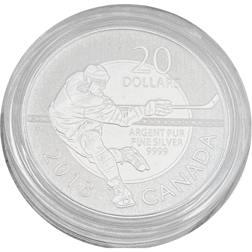 Pre-Owned 2013 Royal Canadian Mint Ice Hockey $20 Carded Silver Coin - VAT Free