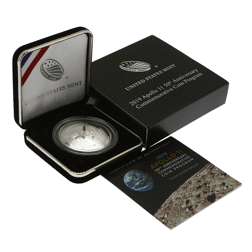 Pre-Owned 2019 USA Apollo 11 50th Anniversary Silver Proof Coin - VAT Free