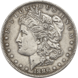 Pre-Owned 1886 USA Morgan Dollar Philadelphia Silver Coin - VAT Free