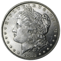 Pre-Owned USA 1882 Morgan Dollar Philadelphia Silver Coin - VAT Free