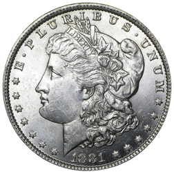 Pre-Owned USA 1881 Morgan Dollar New Orleans Silver Coin - VAT Free