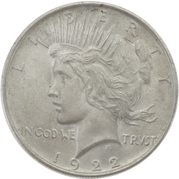 Pre-Owned USA 1922 Peace Dollar Philadelphia Silver Coin - VAT Free