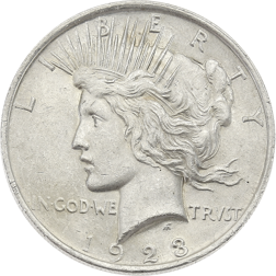 Pre-Owned USA 1923 Peace Dollar Philadelphia Silver Coin - VAT Free