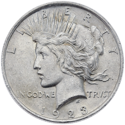 Pre-Owned USA 1923 Peace Dollar Philadelphia Silver Coin - VAT Free