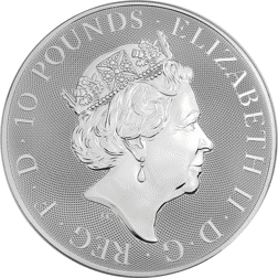 Pre-Owned 2021 UK Queen’s Beasts The White Horse of Hanover 10oz Silver Coin - VAT Free