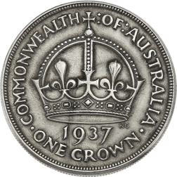 Pre-Owned 1937 George VI Australian Crown Silver Coin - VAT Free